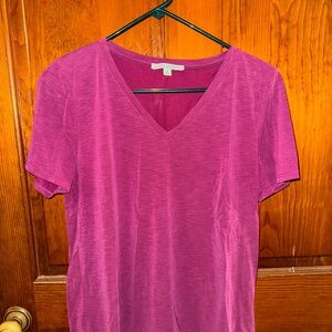 Green Envelope Magenta V-Neck Tee
